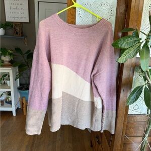 Staccato Pink and Beige Colorblock Sweater